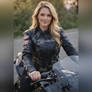 Yamaha Womens Black Motorcycle Jacket. Size L